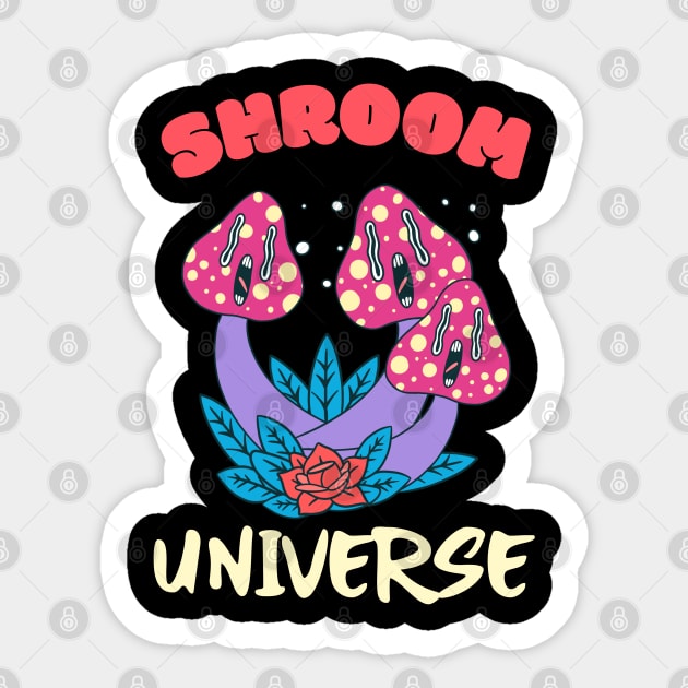 Shroom Universe, Psychadelic Mushroom Sticker by Style Conscious